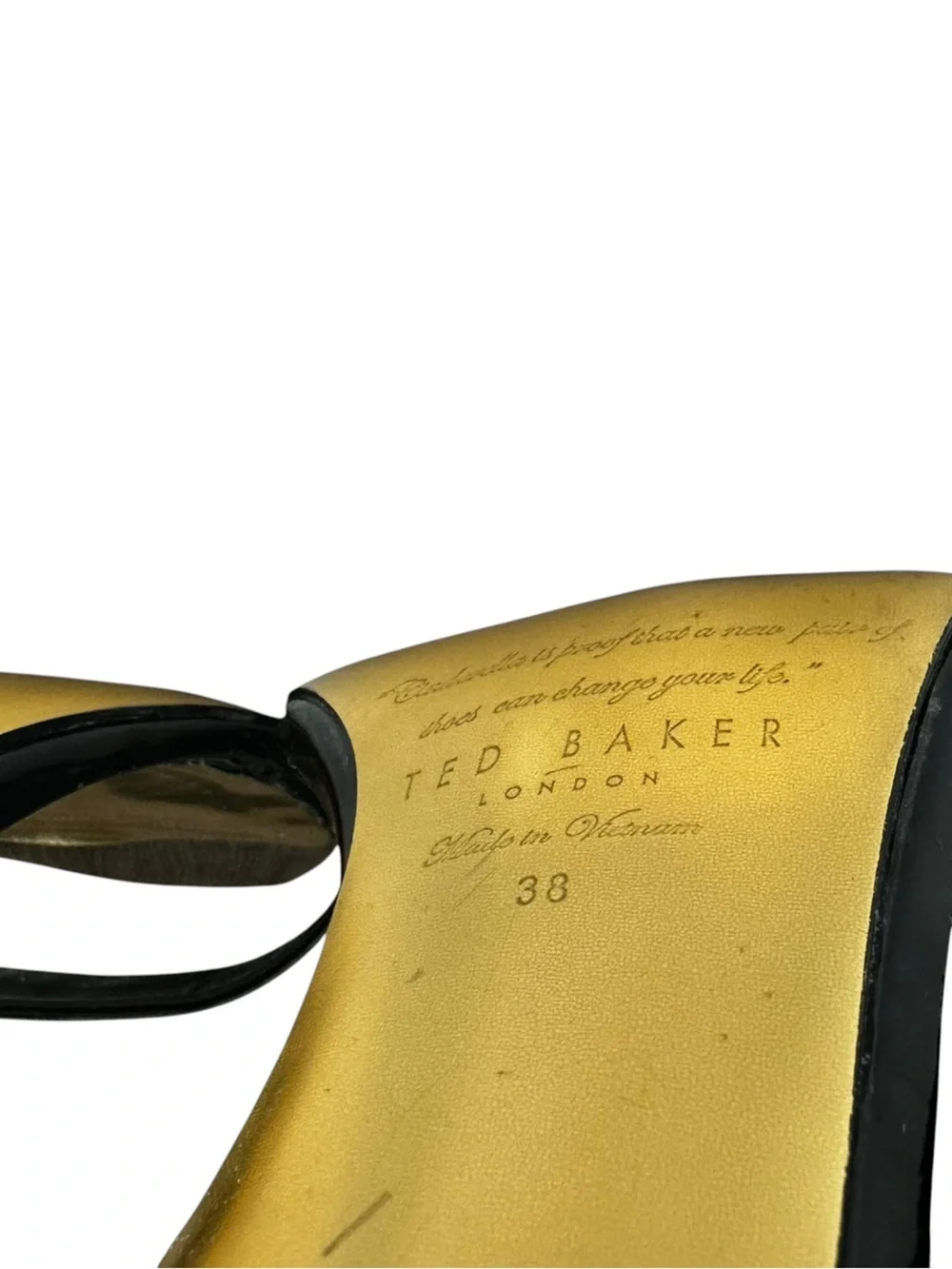 Ted Baker London Black Patent Leather Stiletto Mule Heels Size 38 US 7.5